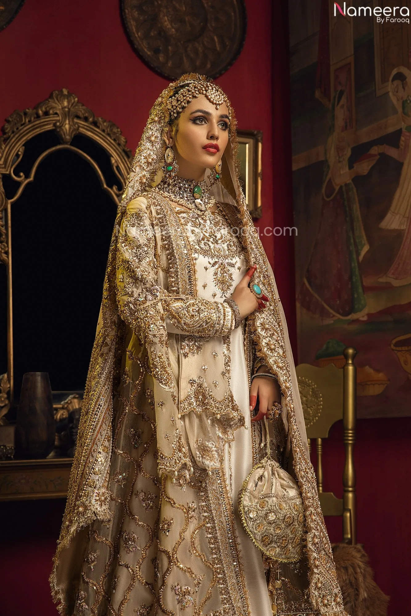 White Bridal Dress Pakistani Designer Attire #BN883