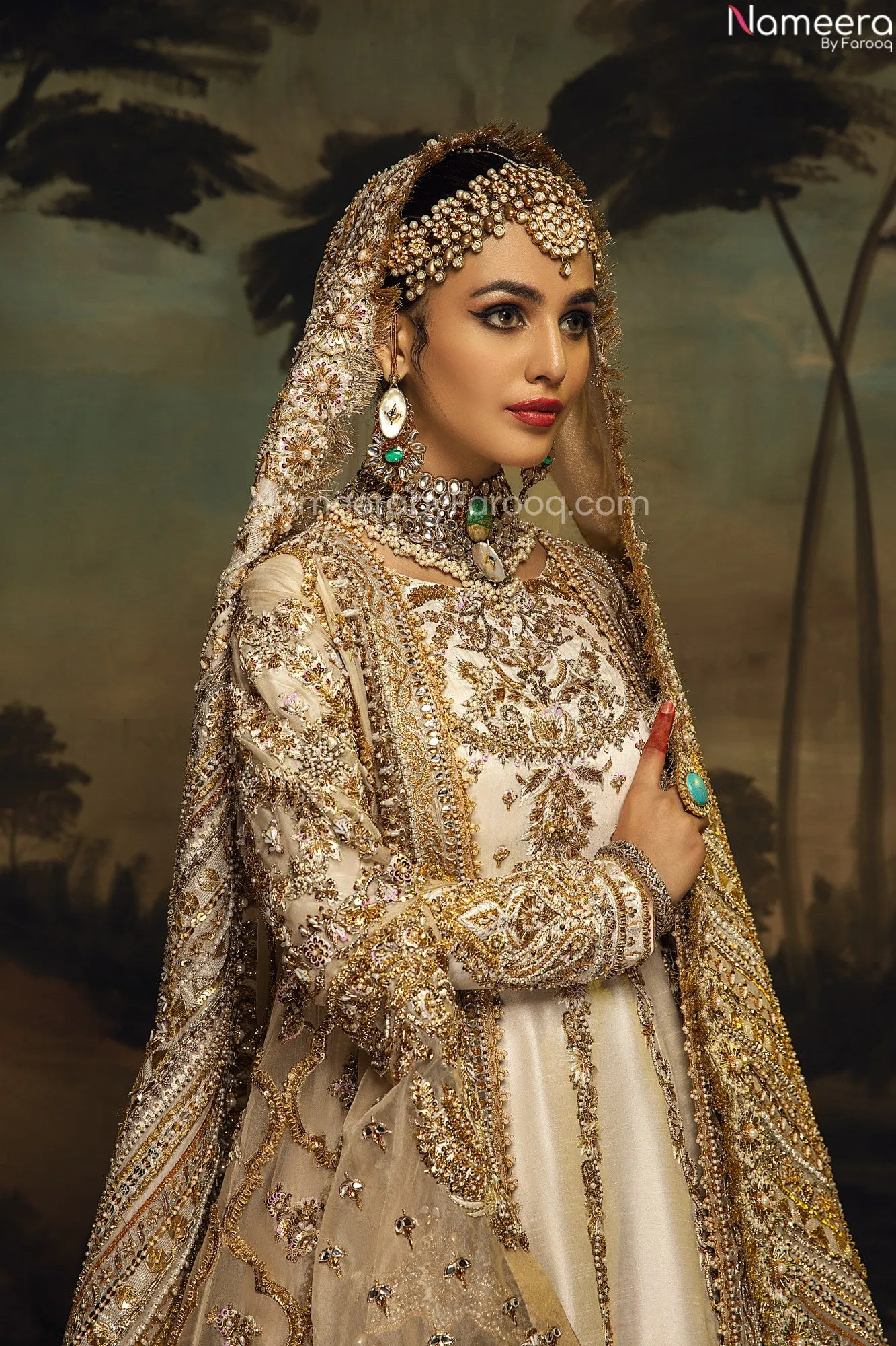 White Bridal Dress Pakistani Designer Attire #BN883