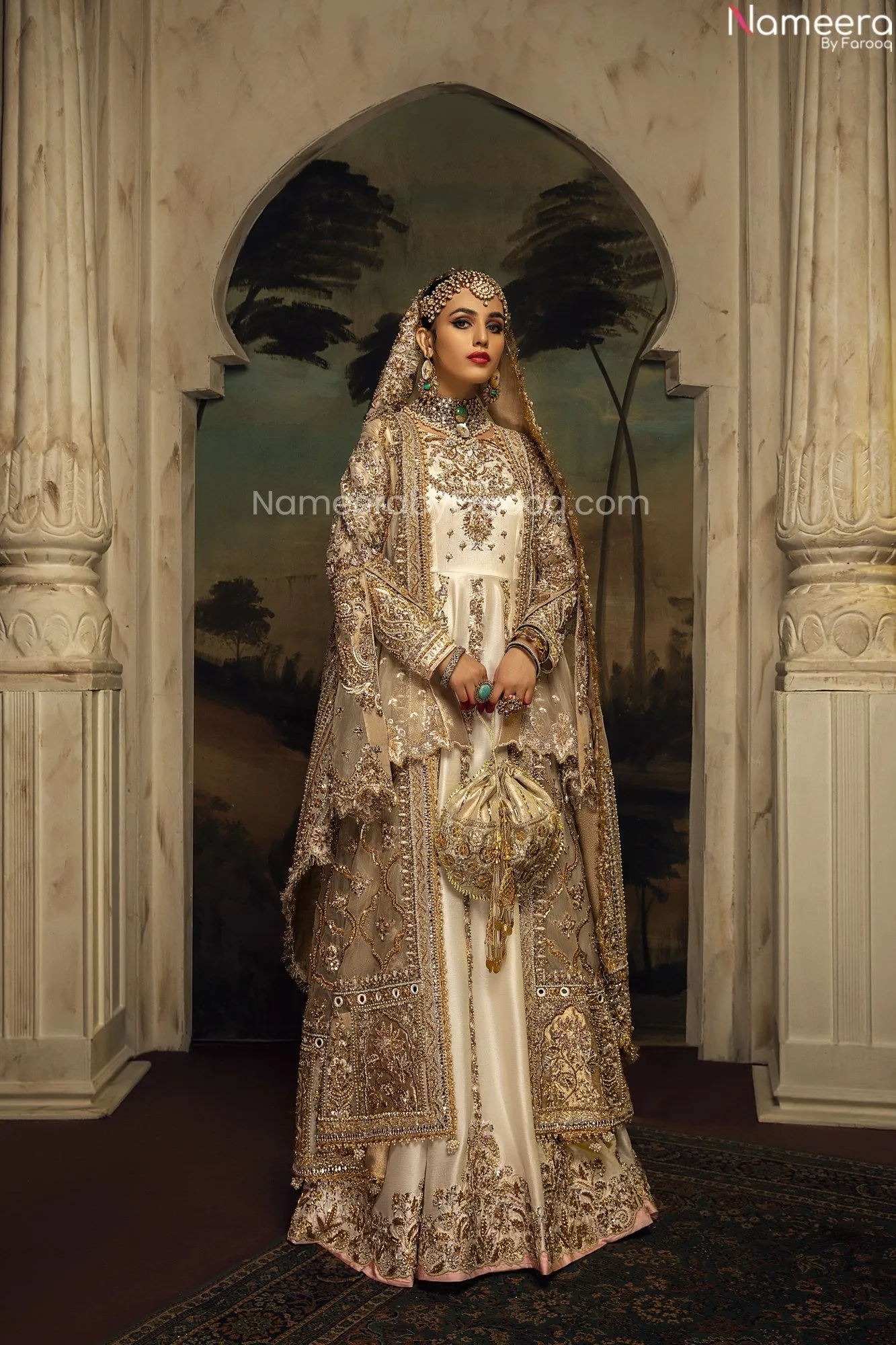 White Bridal Dress Pakistani Designer Attire #BN883