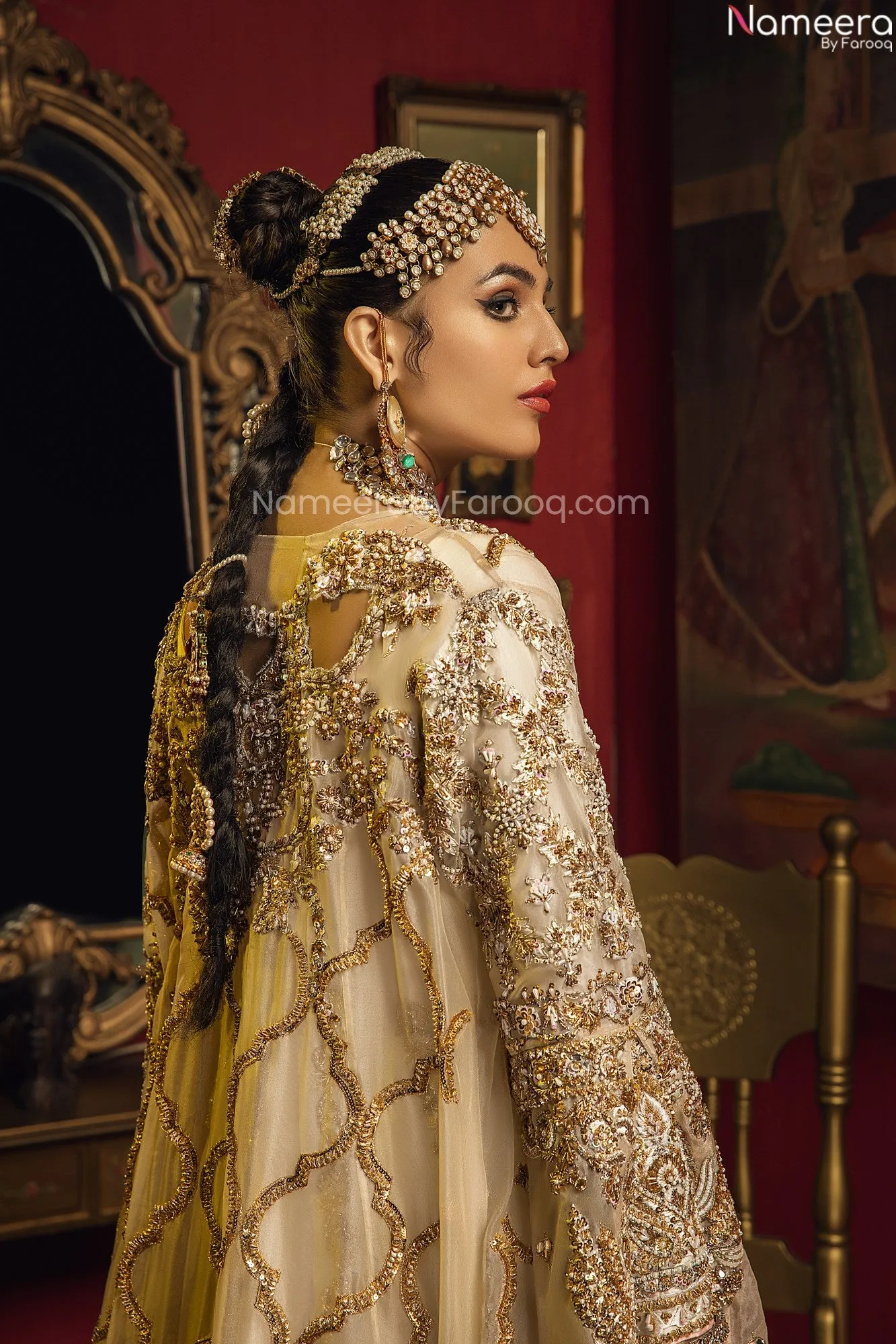 White Bridal Dress Pakistani Designer Attire #BN883