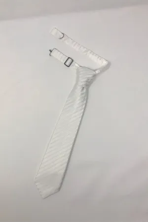 White Newton Stripe Kids Necktie