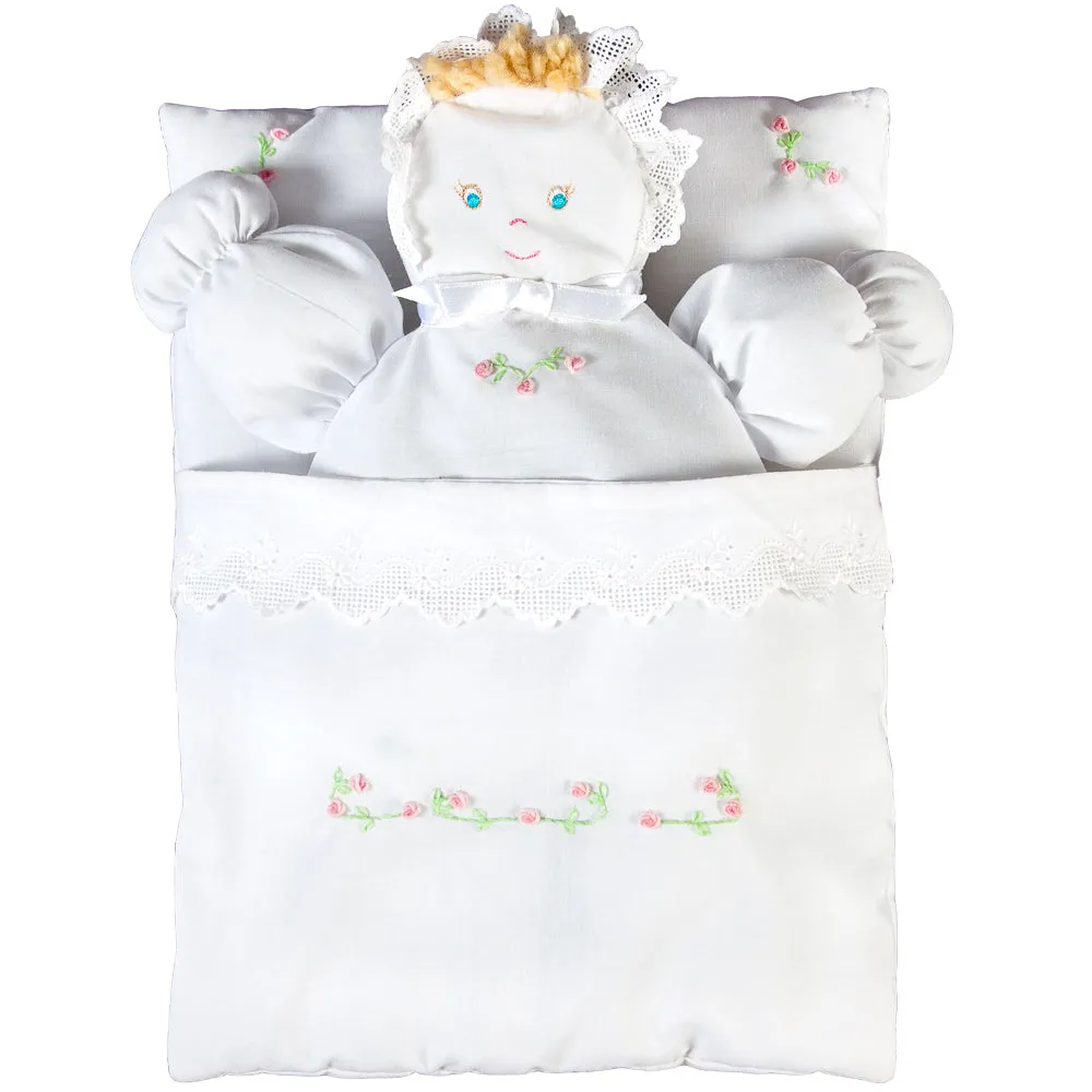 White Rose Bullion Bunting Doll