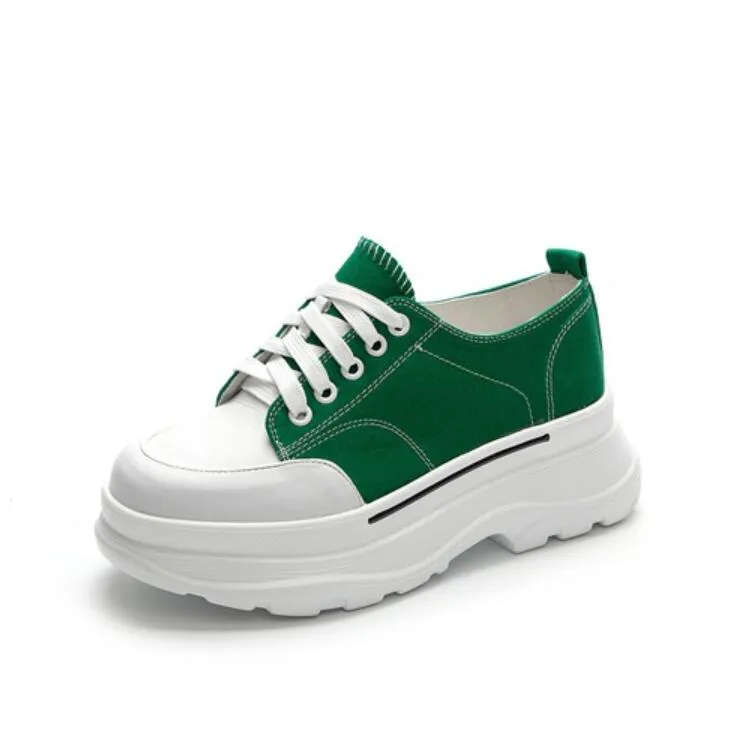 Women's Small Size Lace Up Thicksole Sneakers MS370