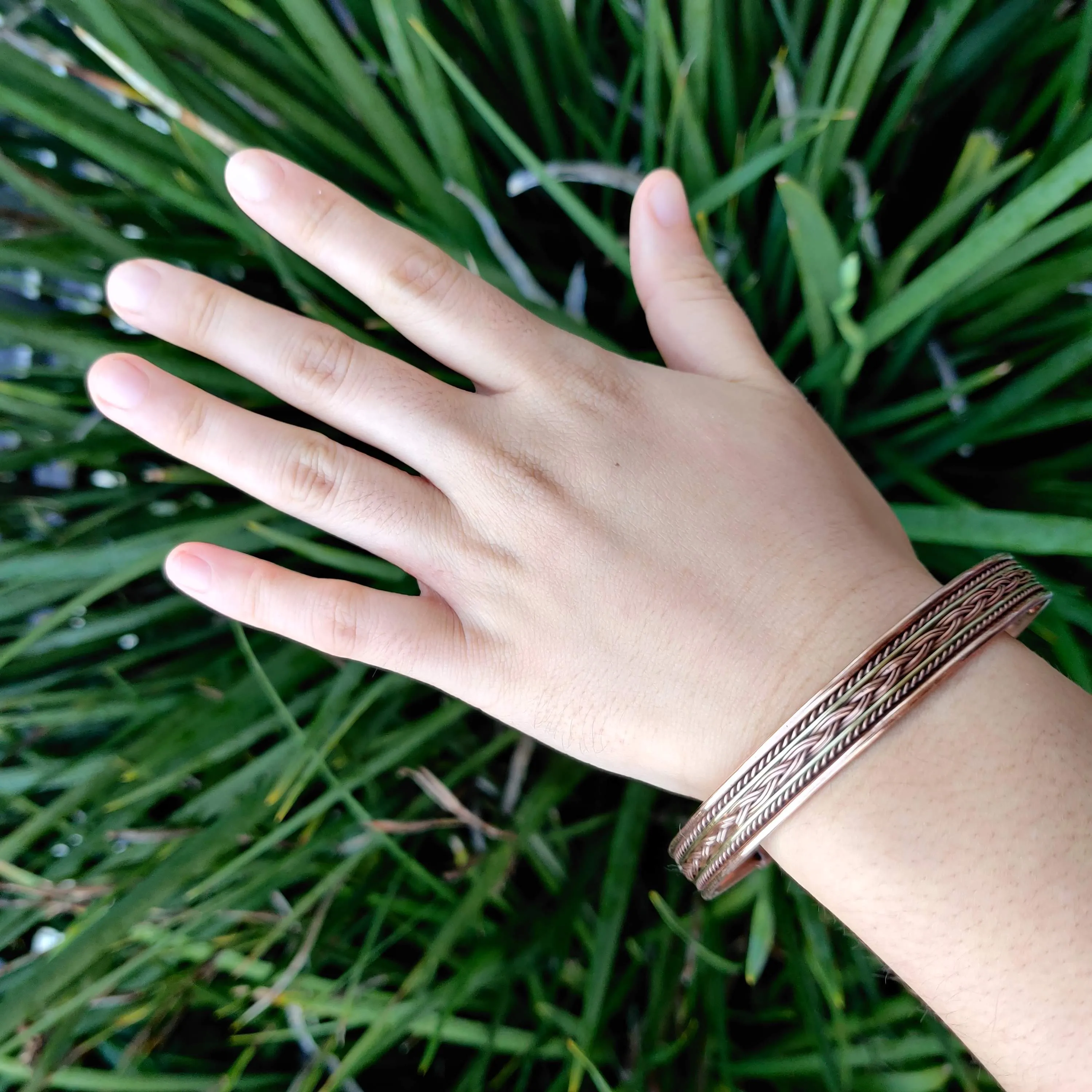 Woven Pattern Copper Magnetic Bracelet