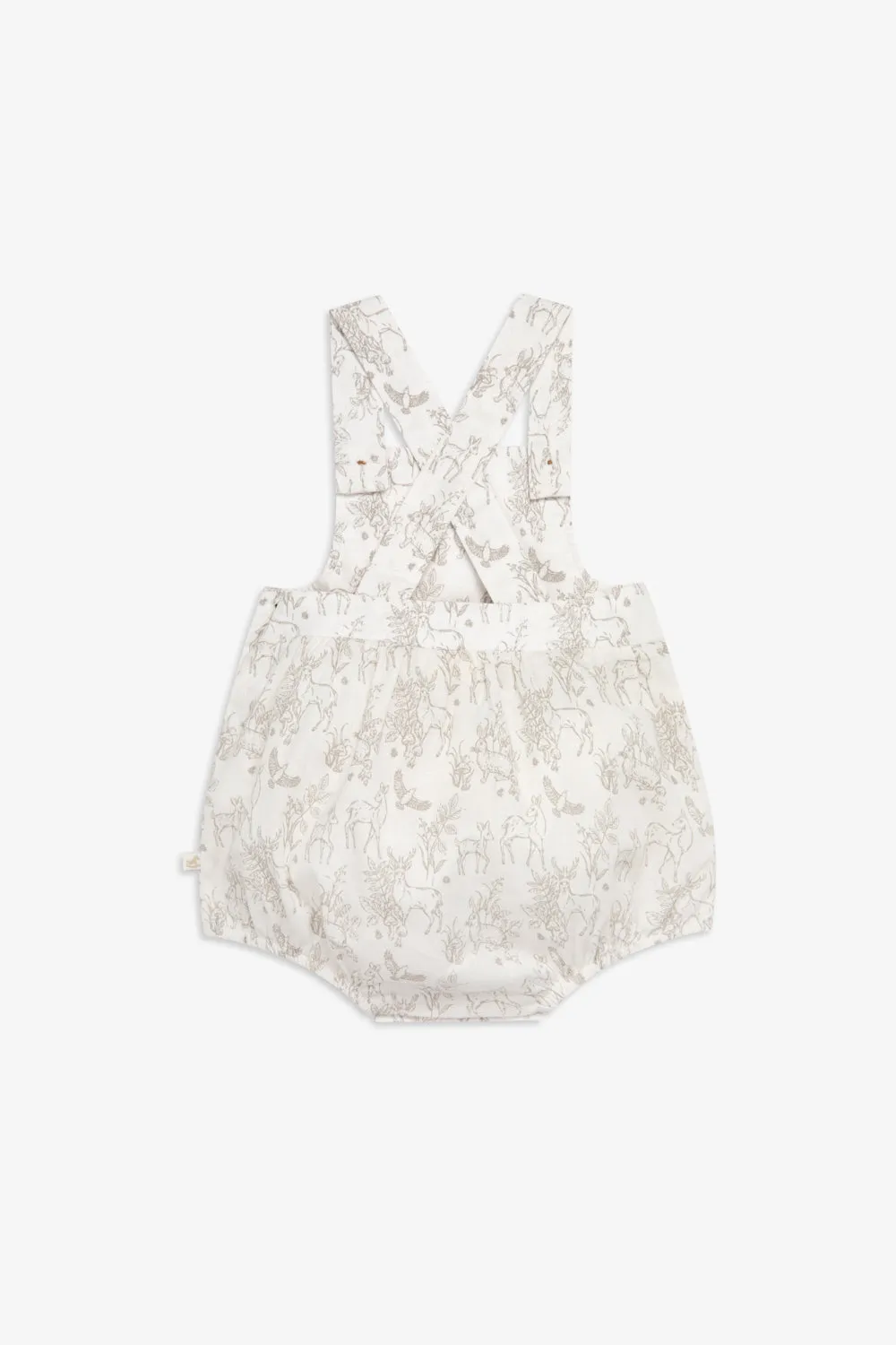 Woven Shorty Dungaree - grey woodland