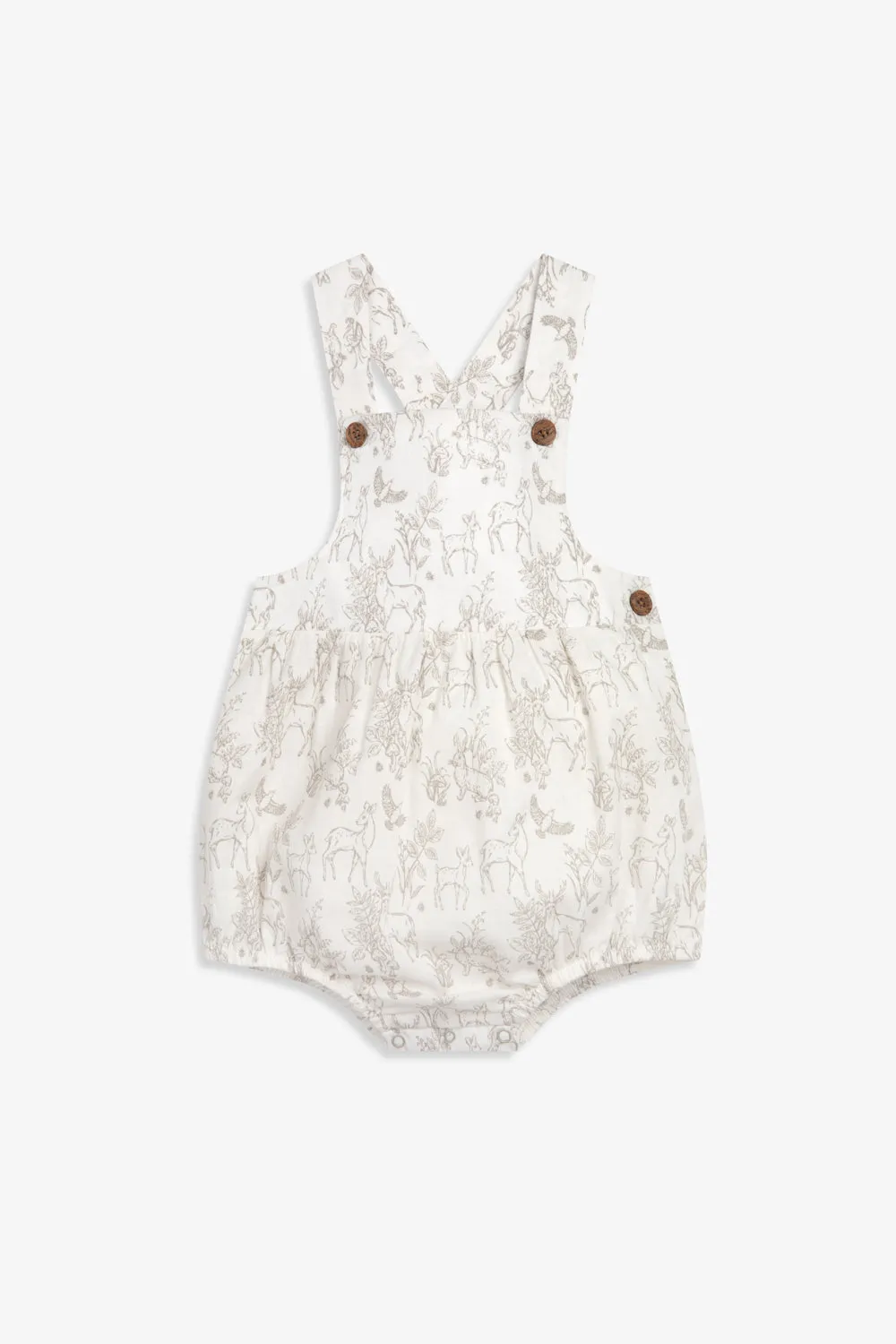 Woven Shorty Dungaree - grey woodland