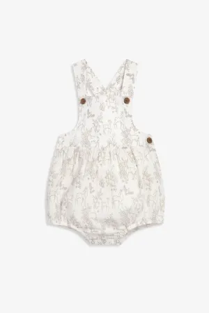 Woven Shorty Dungaree - grey woodland