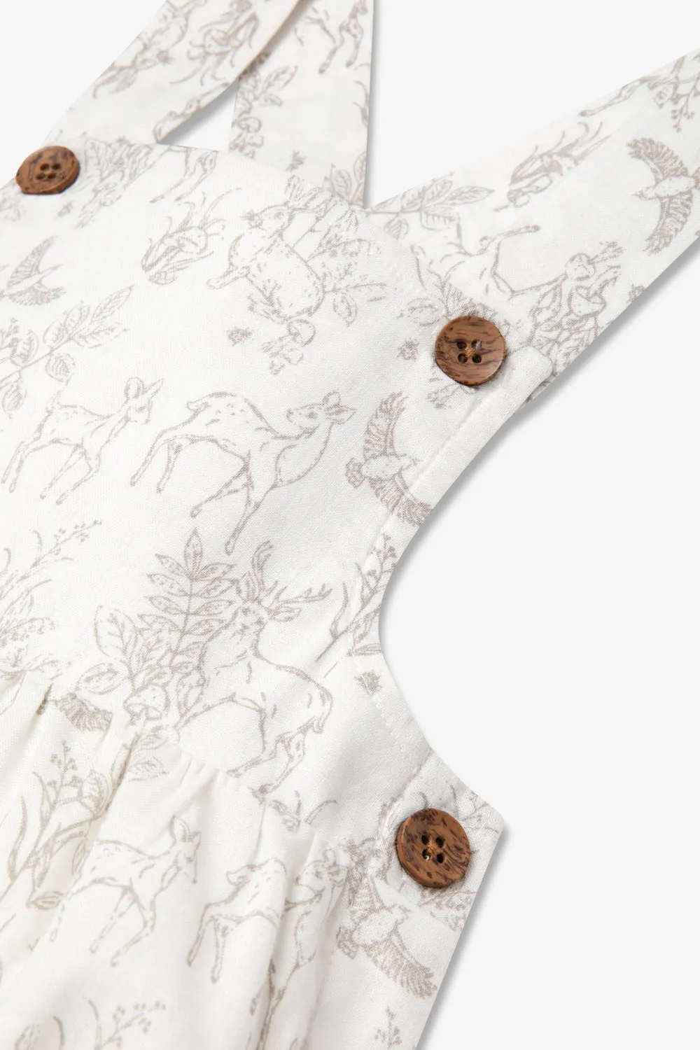 Woven Shorty Dungaree - grey woodland